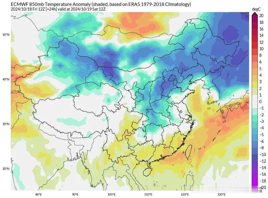 今天，冷空气前锋已经到达了长江沿线一带，不会再深度南下了，广东、福建、江西中南部