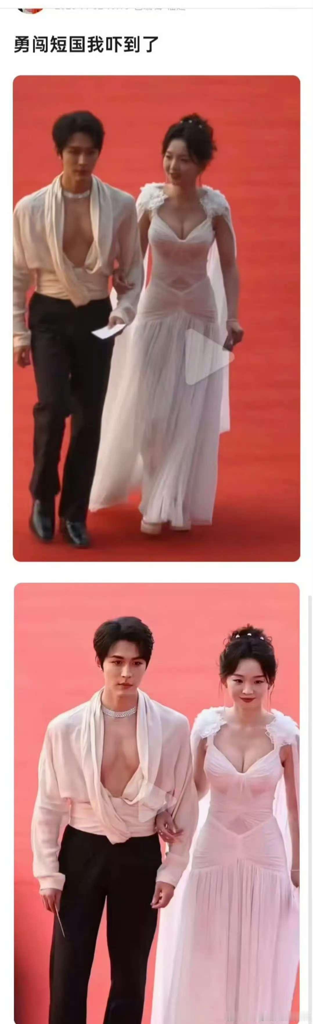 短剧演员画的胸肌勇闯短国我吓到了短剧演员画的胸肌，哈哈哈，[期待][期待] ​​