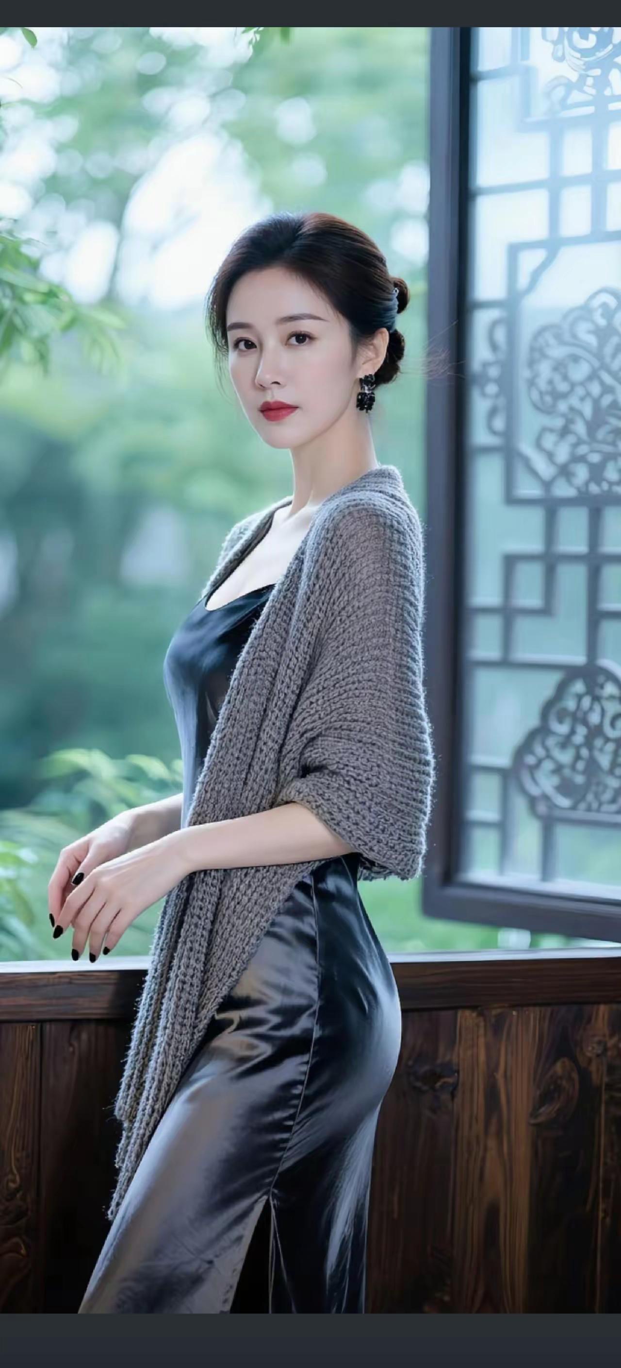 优雅气质，复古风穿搭，精致妆容，时尚大片