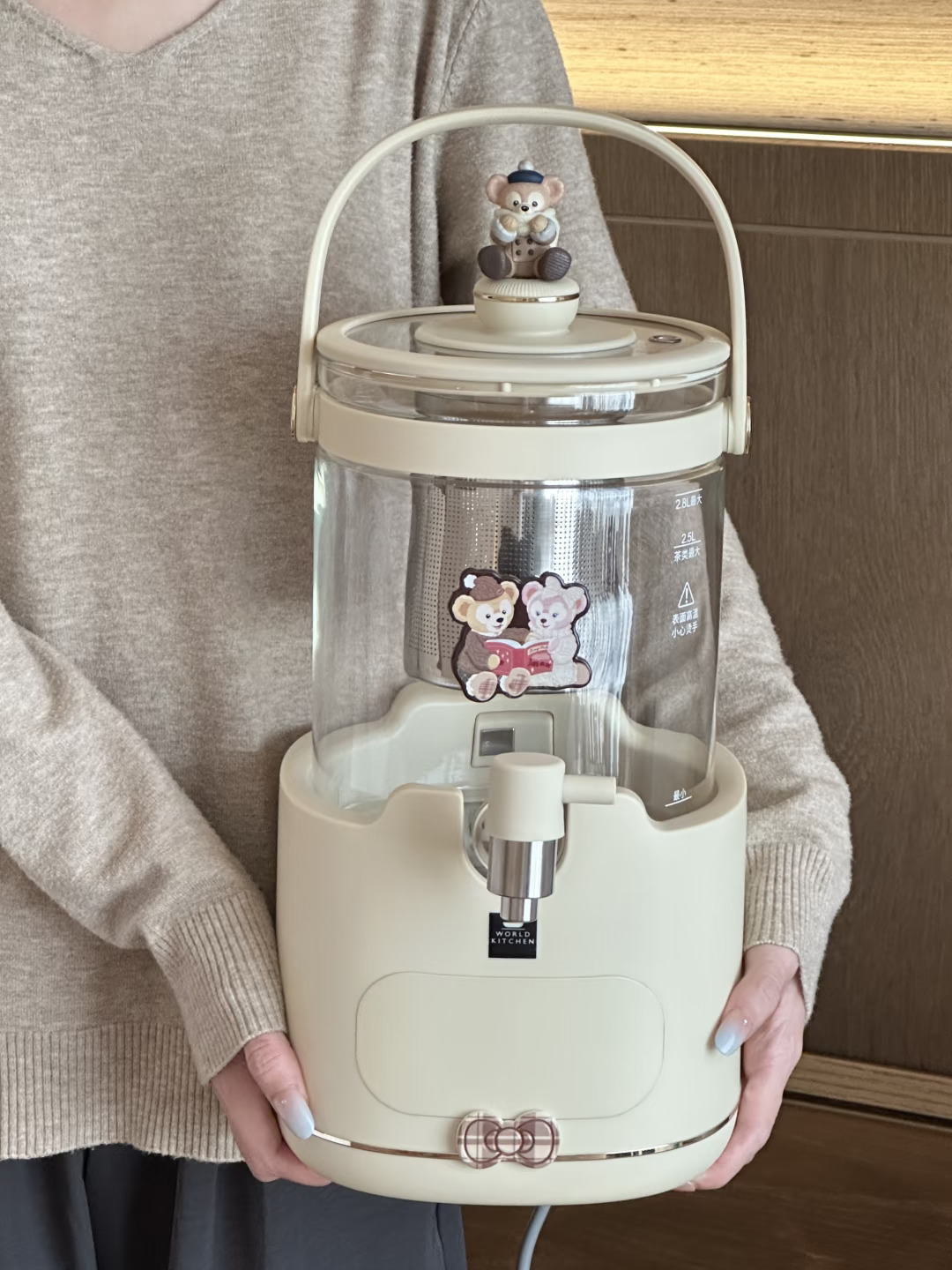 窝趣！自带水龙头的养生花茶桶泰方便了吧