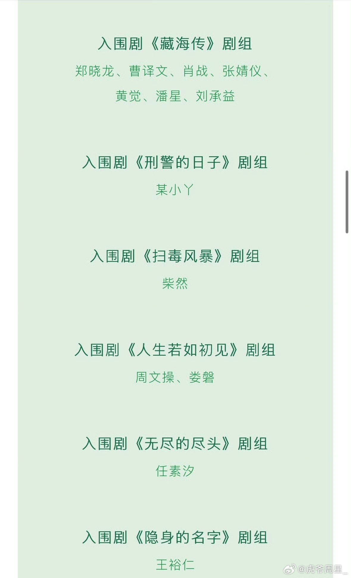 今晚白玉兰颁奖典礼红毯流程，都是剧组一起走红毯… 