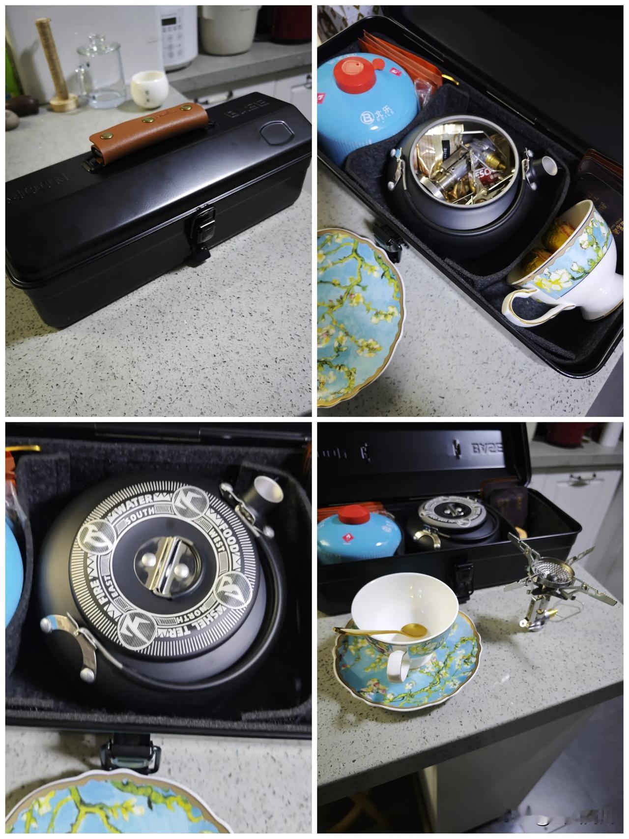 〔我的便携茶水箱〕
铁皮工具箱+内衬+皮把手，50元搞定小红书所谓的咖啡箱。内衬