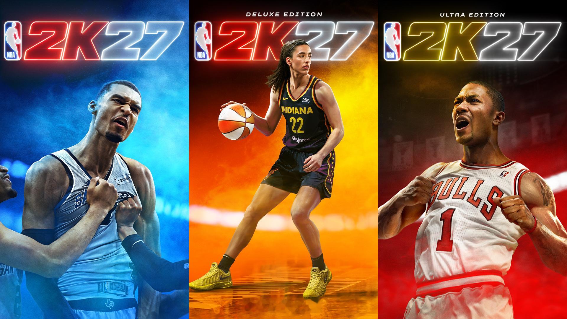 NBA 2K今年的封面人物 标准版：文班豪华版：克拉克超级版：罗斯 