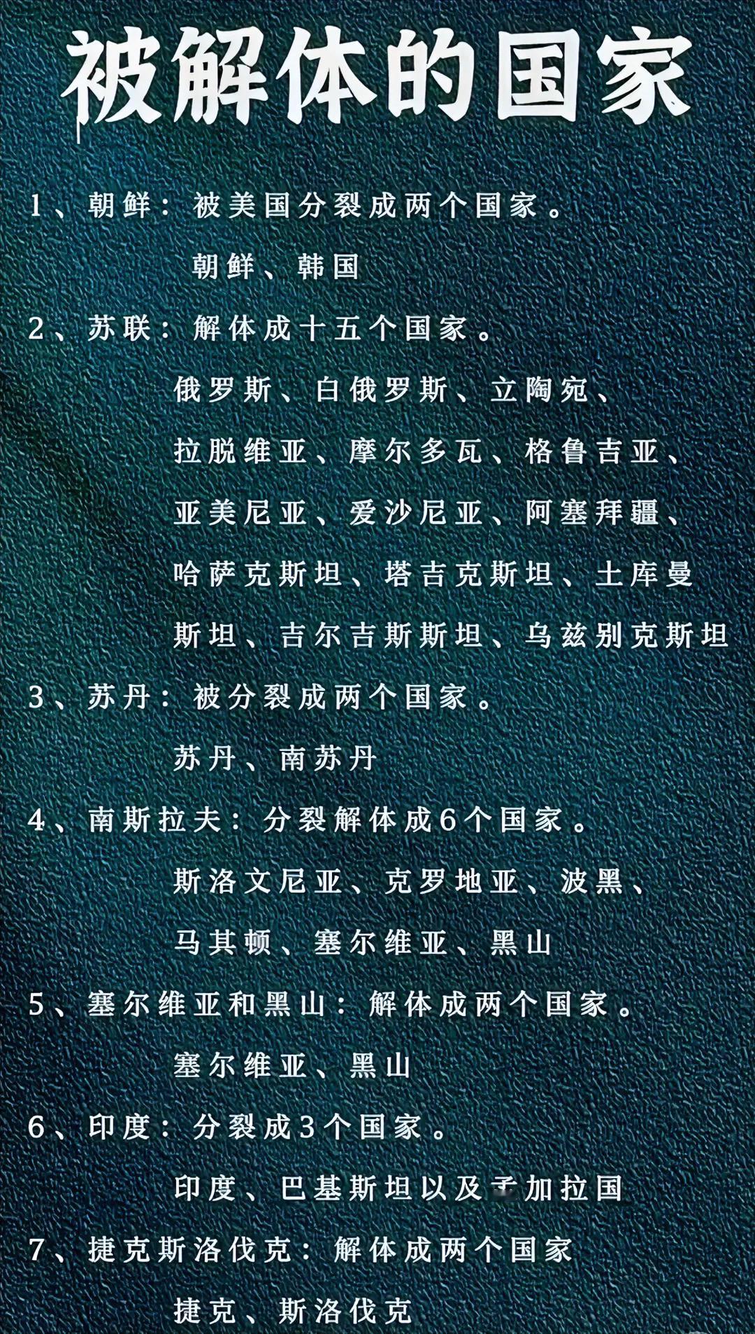 世界上被解体的国家，这个话题听起来就挺让人感慨的。你知道吗，历史上有不少国家，曾