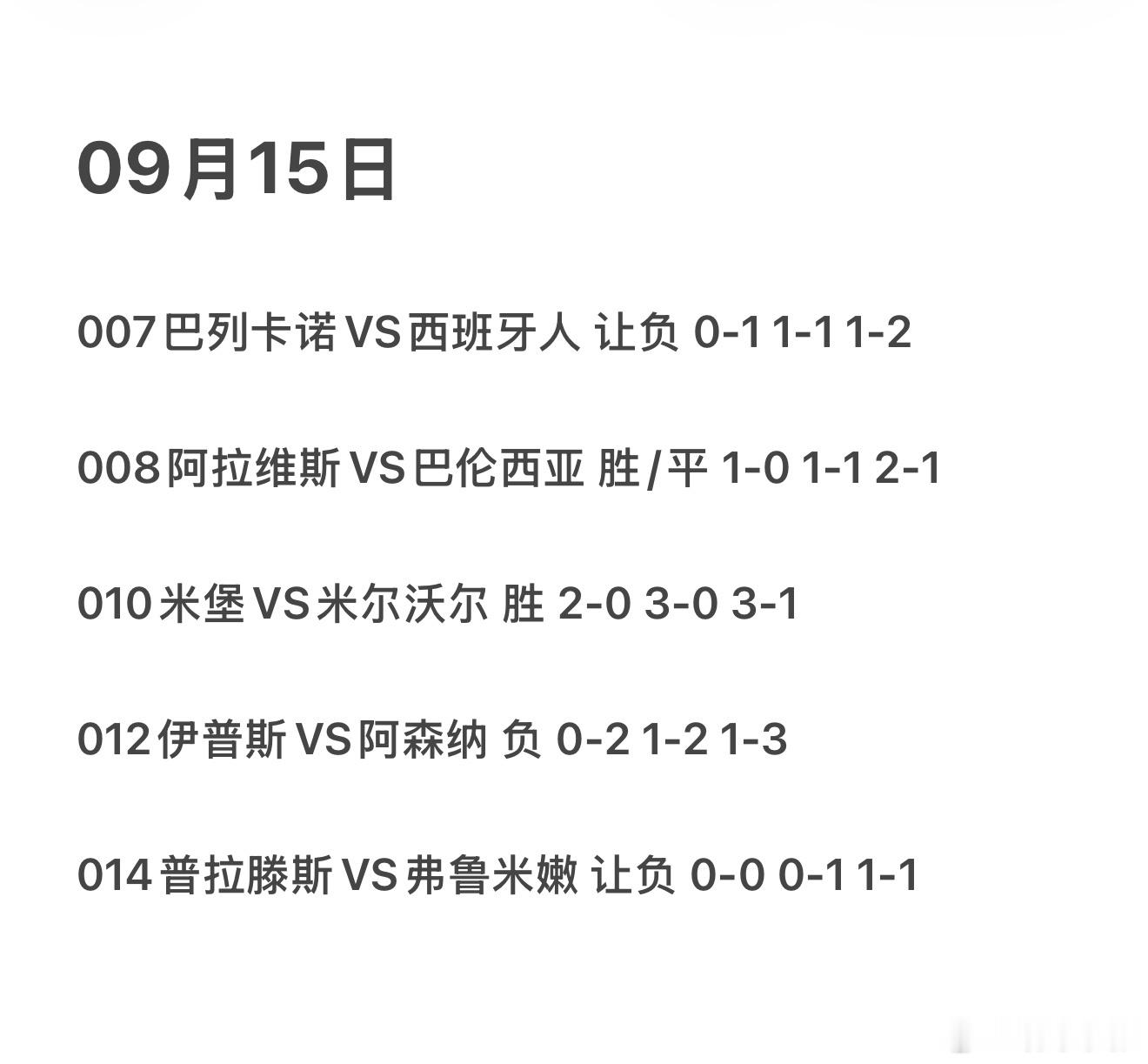 9月15日，借一点光与来日方长[批作业][批作业]巴列卡诺vs西班牙人米堡vs米