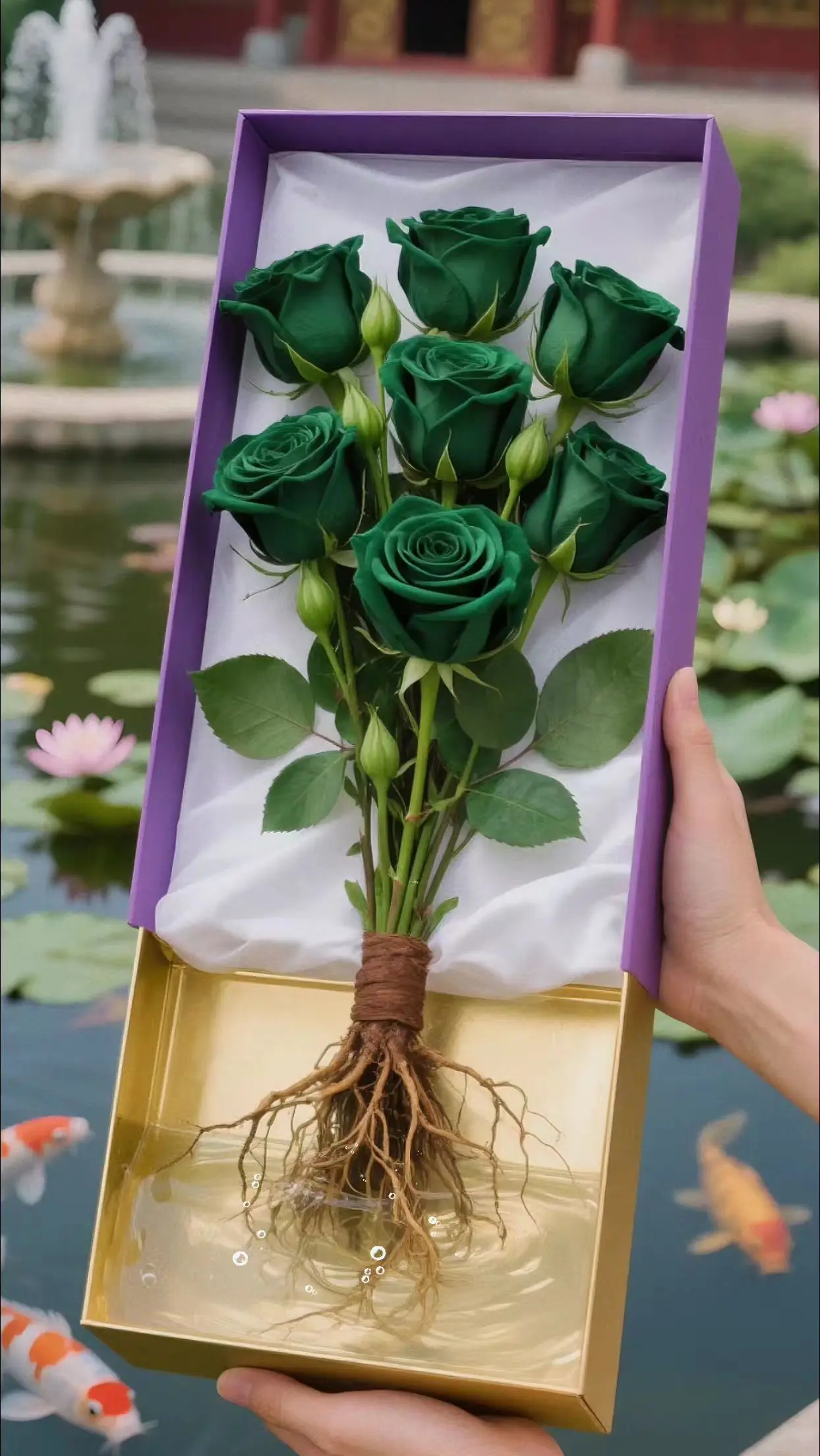 解锁玫瑰新姿态：在水里绽放的样子太绝了！挣脱泥土后，它美得更纯粹——花...