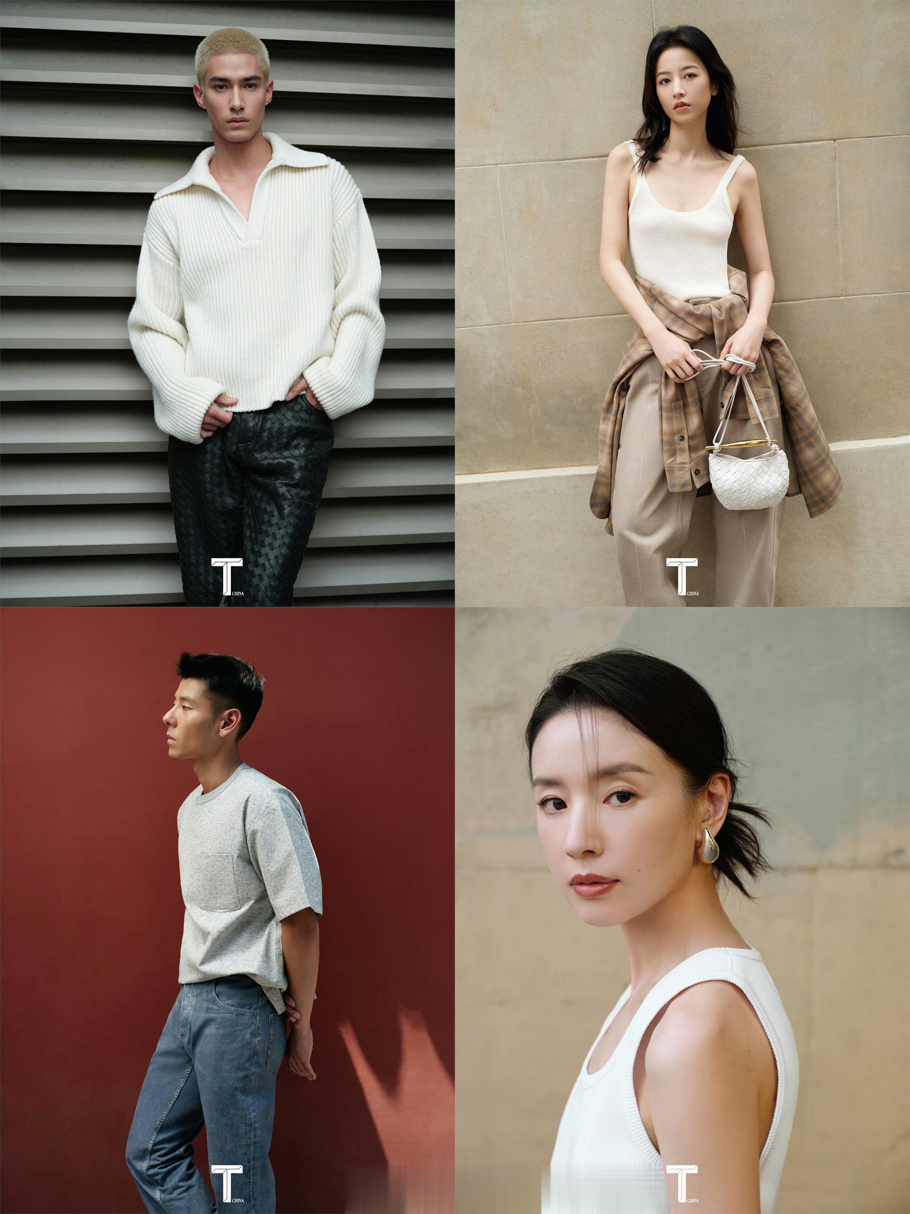 米卡、周雨彤、董洁和蒋奇明联合《T》为7月20日的BV北京大秀拍摄了一组预热大片