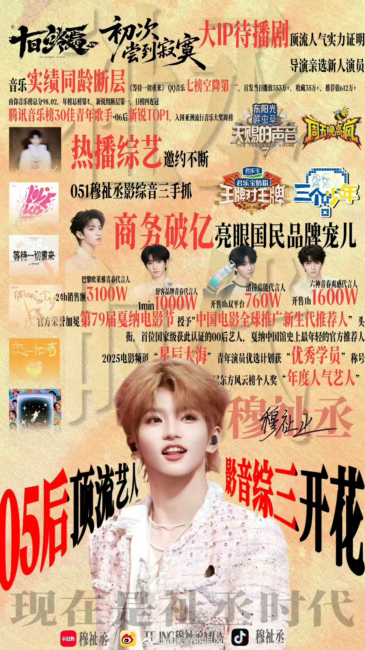 哇塞，吃瓜不信瓜，先静候一个官宣阵容 不管咋样无条件支持051穆祉丞一切外务 ，