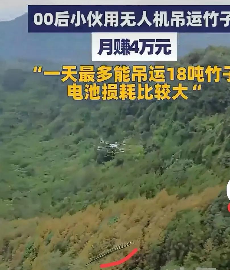00后小伙玩明白无人机！吊运竹子月入4万，网友：这才是“科技搞钱”天花板
 
谁