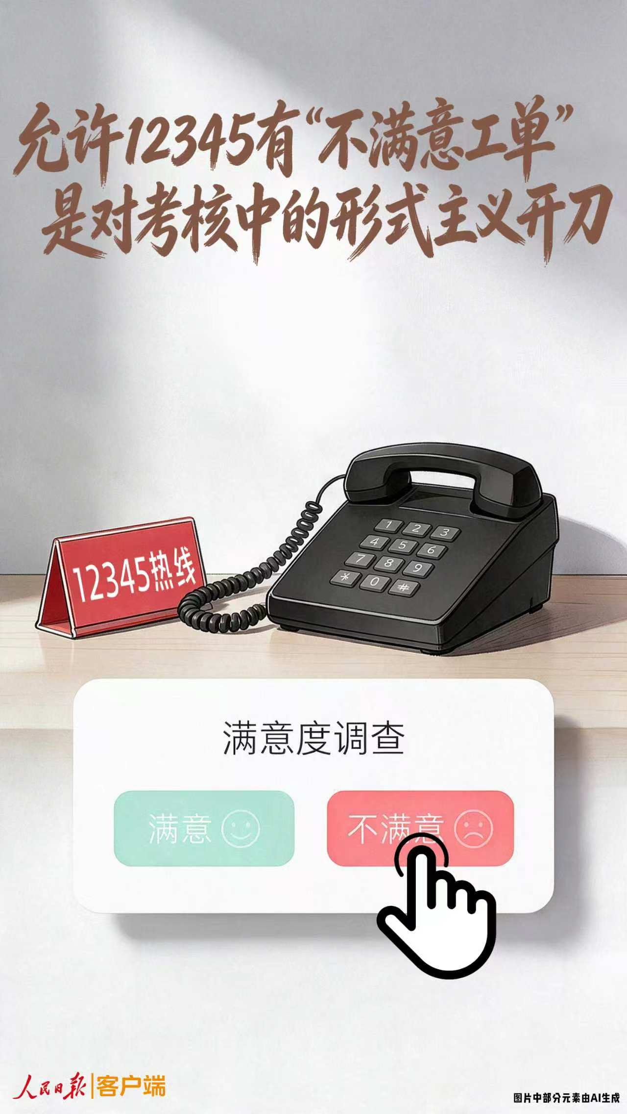 允许12345有“不满意工单”，是对考核中的形式主义开刀