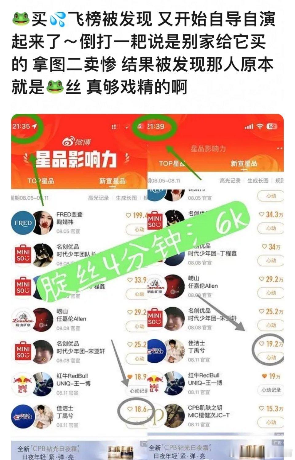 丁禹兮粉丝和王一博粉丝互证对方星品影响力买💧飞榜 ​​​