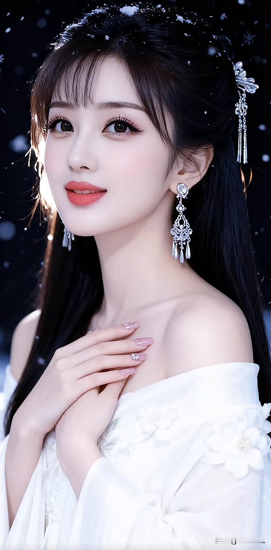 冬日仙境中的梦幻少女，雪中绽放的花朵🌸雪中少女照 雪中仙女写真 雪中红装少女 
