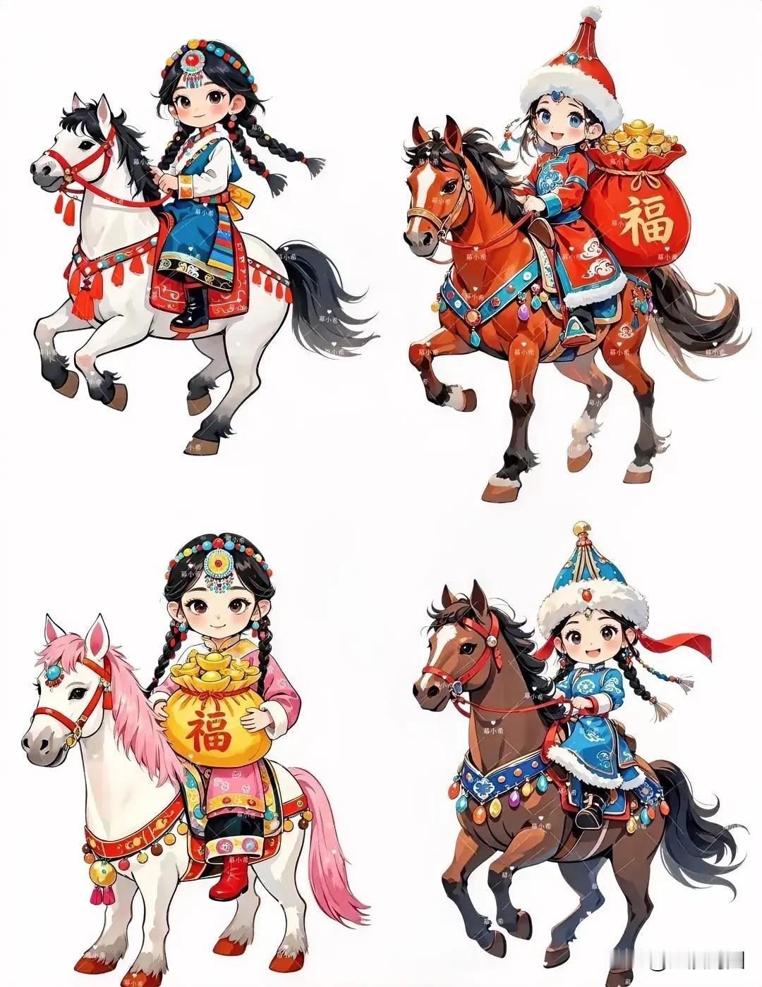 萌娃跨马送福至，新年快乐🎉🐴💰娃送福来 带小朋友骑马 带小朋友去骑马