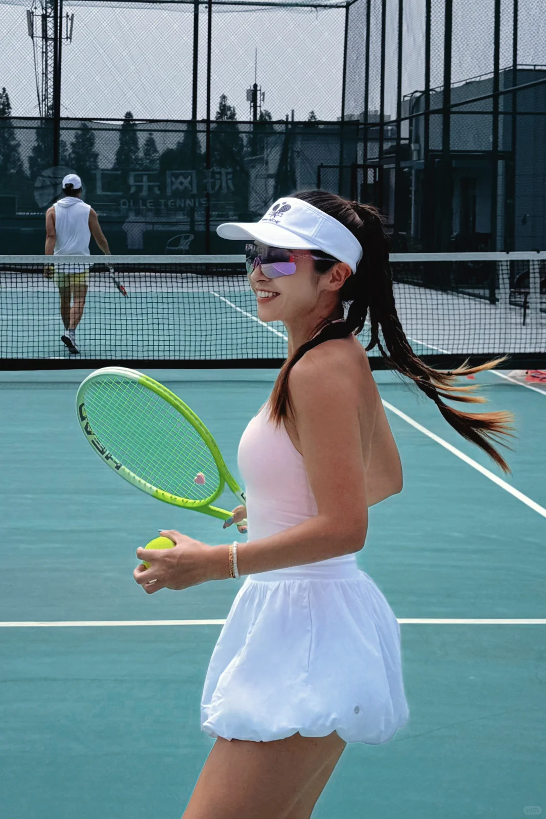 粉白出击！🎾感觉自己是温网在逃甜心！🍓✨