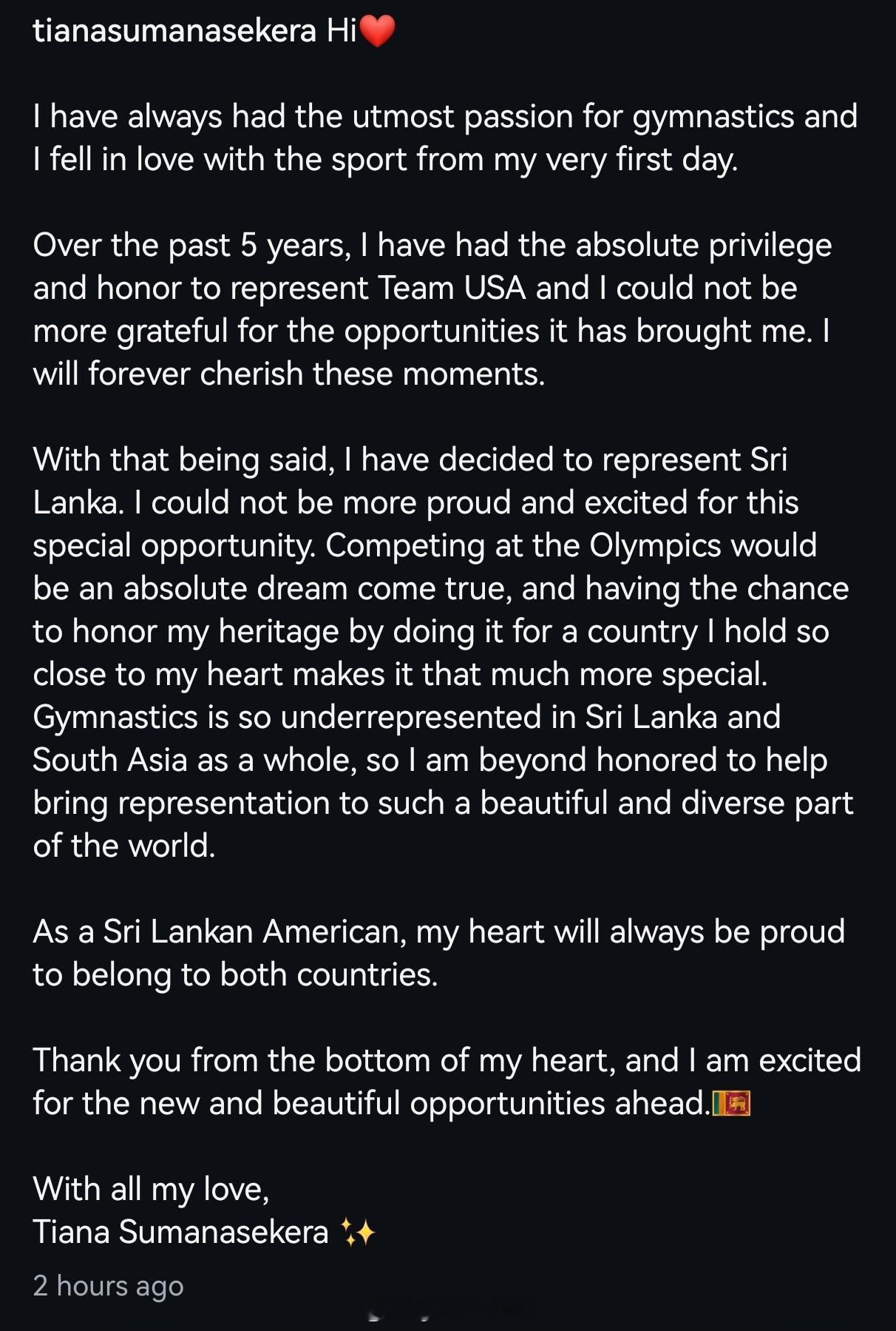 TianaSumanasekera ‼️‼️‼️啊啊啊我家野鸡转籍斯里兰卡了！！