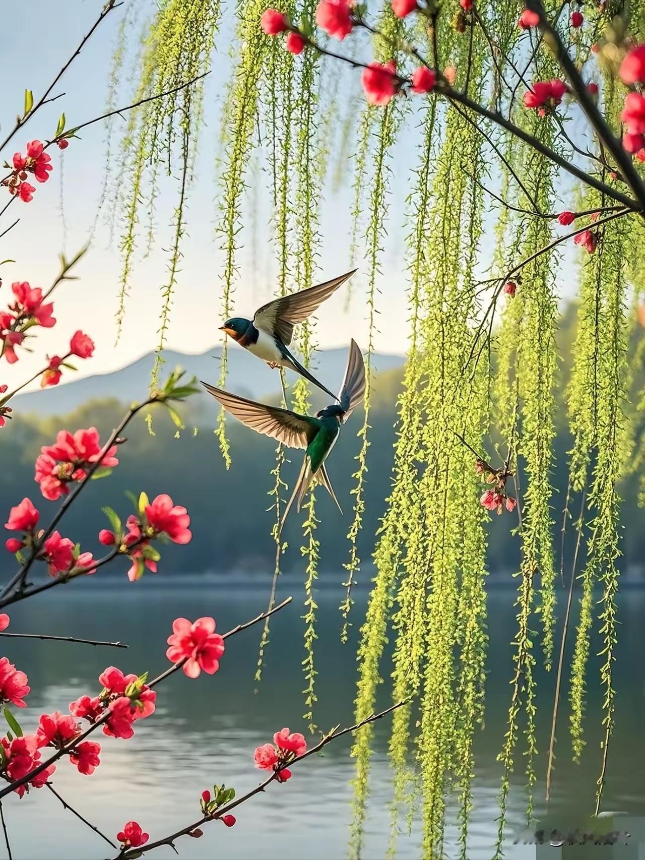 莺歌燕舞迎春至，
柳暗花明又一年。