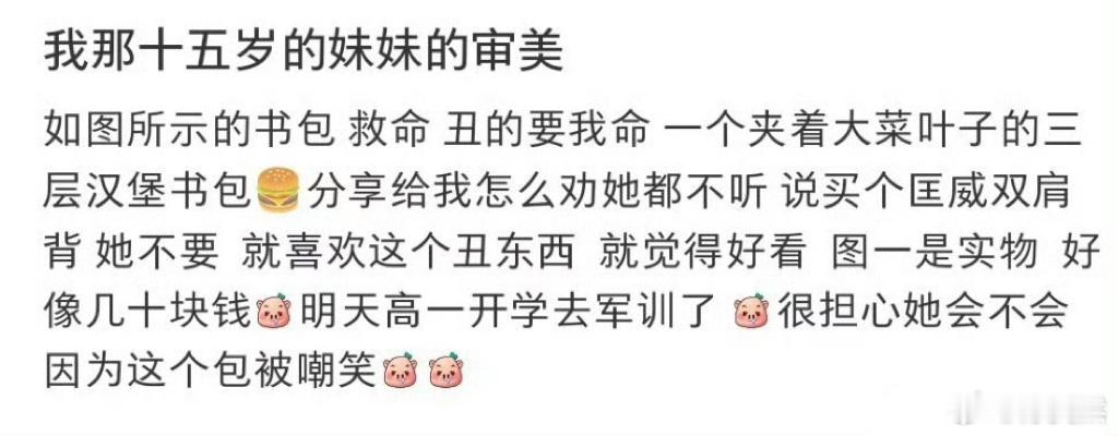 我那十五岁的妹妹的审美 
