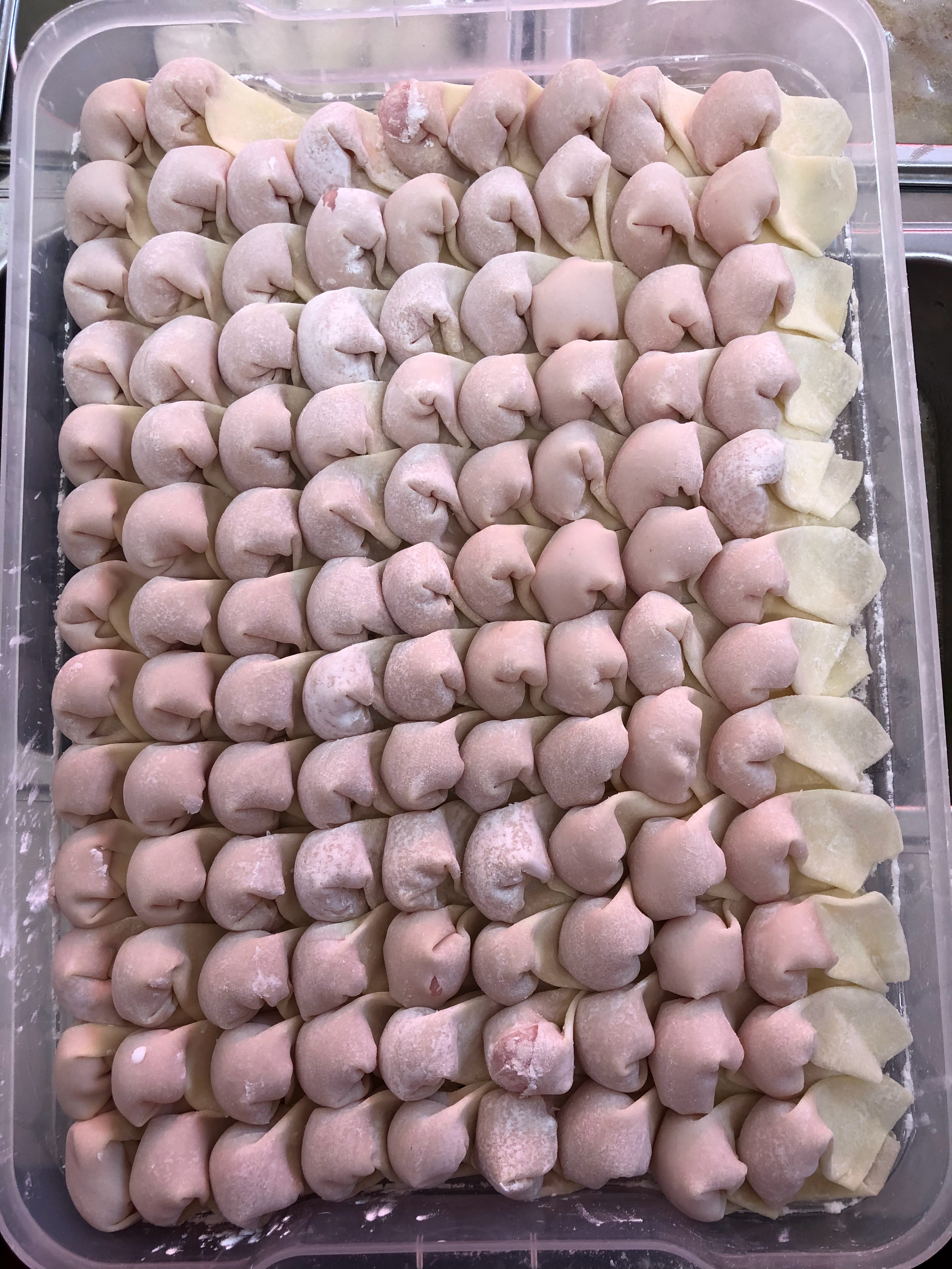 中午好！看我包的云吞 