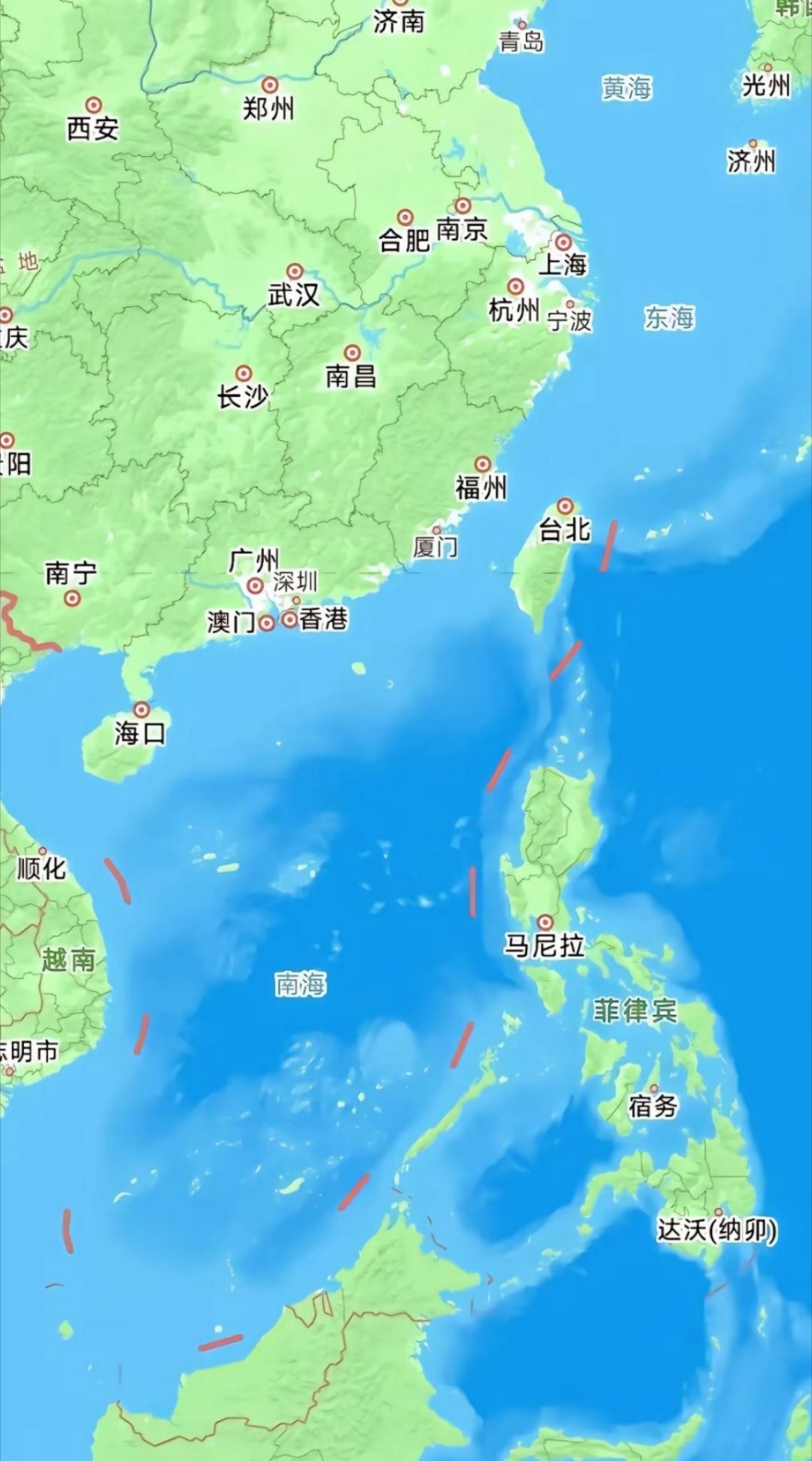 自从日菲私自划定海上界限后，高德地图变了！台湾以东海域，正式划入我国界。