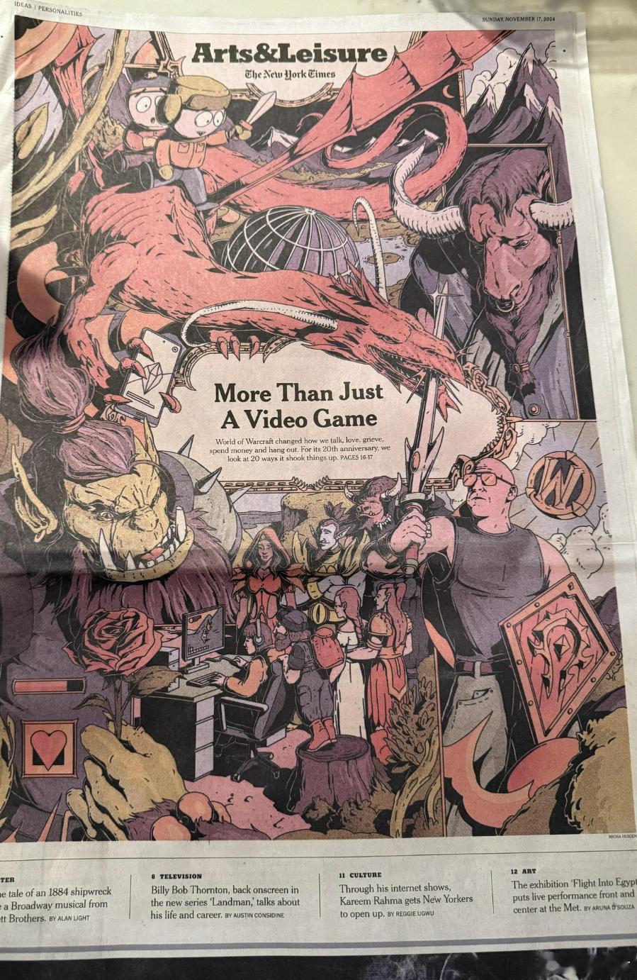 魔兽世界  为了纪念魔兽世界诞生20周年，新乡时报特别发表了一篇文章，讲述了艾泽