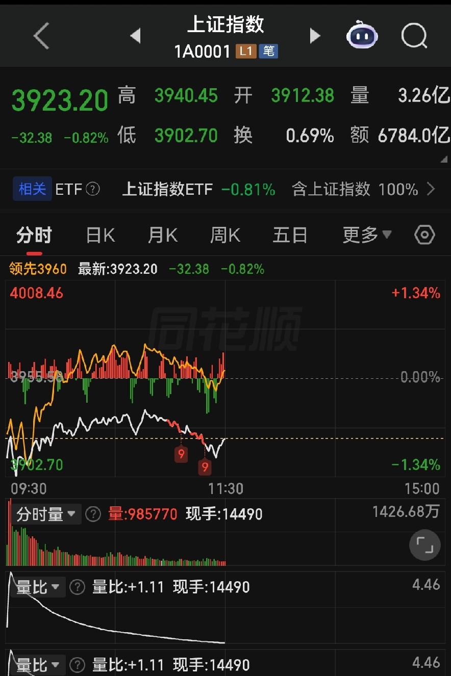 指数微跌账户大亏！A股极致高低切换，下午两种走势提前预判！

各位朋友些，今天早