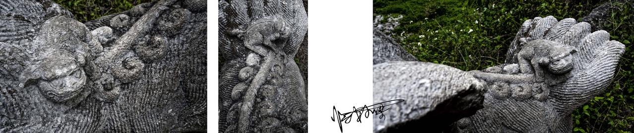 滇南建水的小石狮，静静地端坐在母亲的尾部，憨态可掬的精灵。它不是庙堂之上煌煌的守