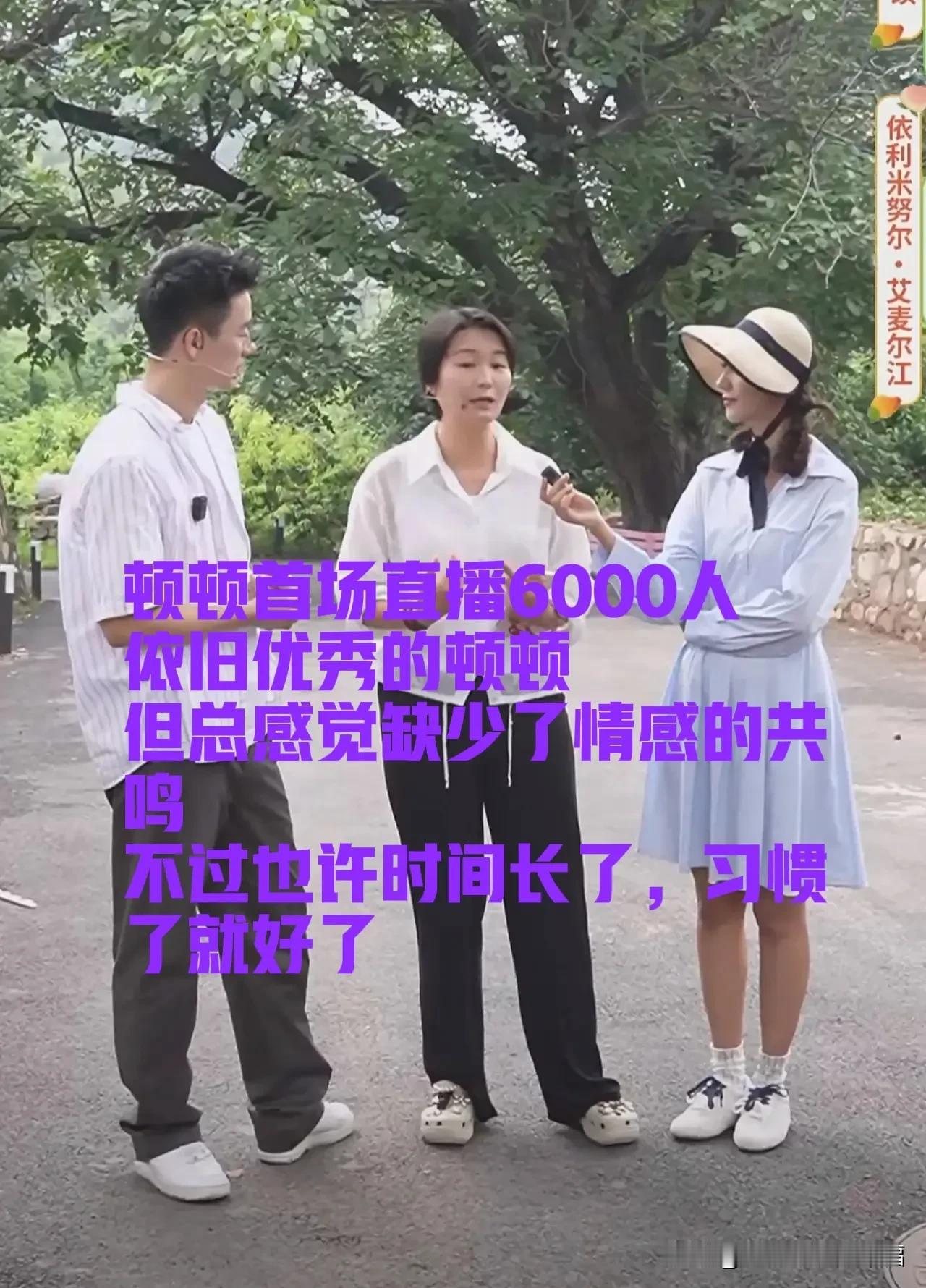 看了顿顿的第一场直播，最高的时候6000多人。成绩也算可以吧，毕竟中央好物平时直