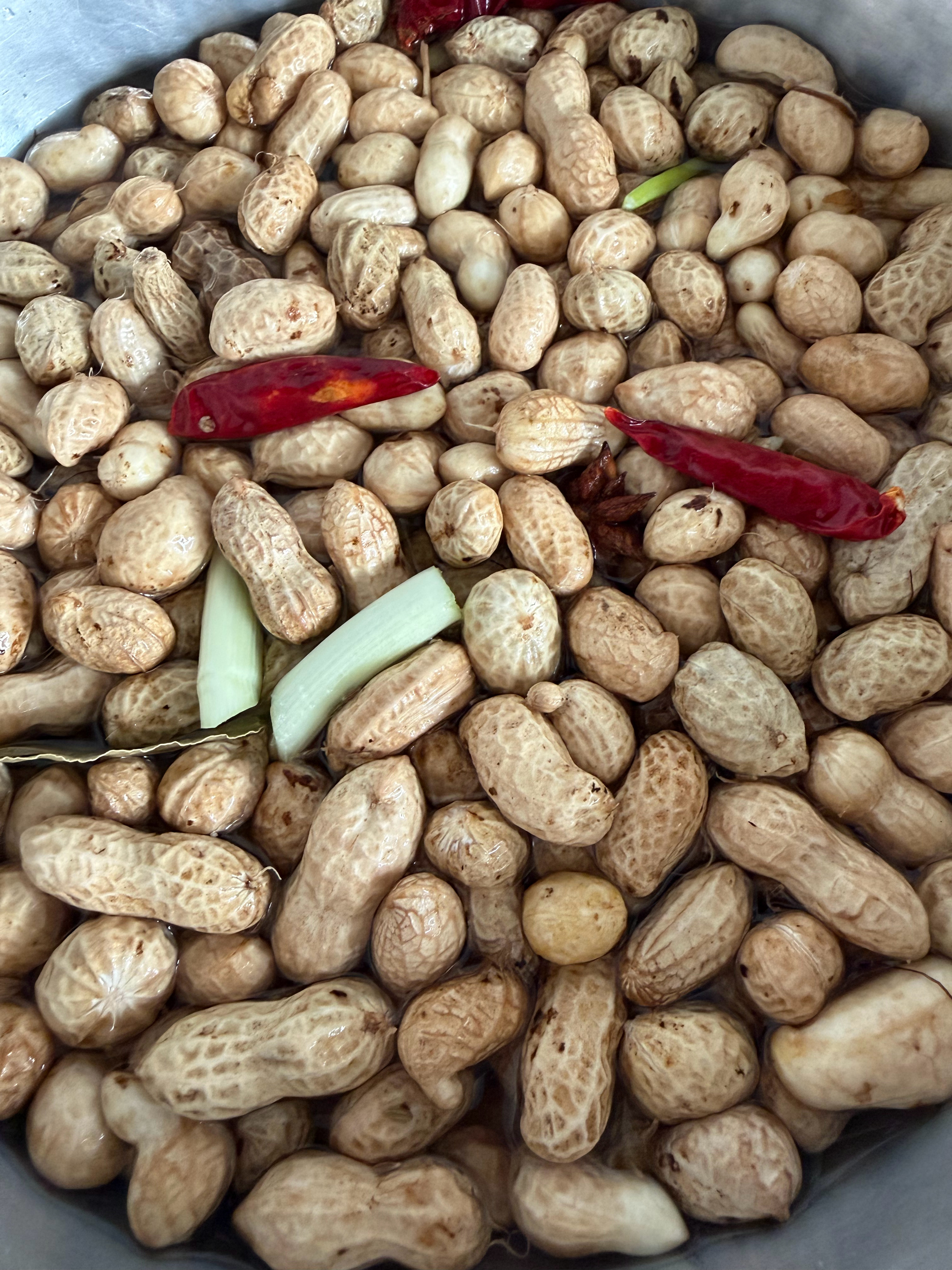 整一大盆花生🥜，一到夏天隔三差五煮上一回，吃得过瘾～ 