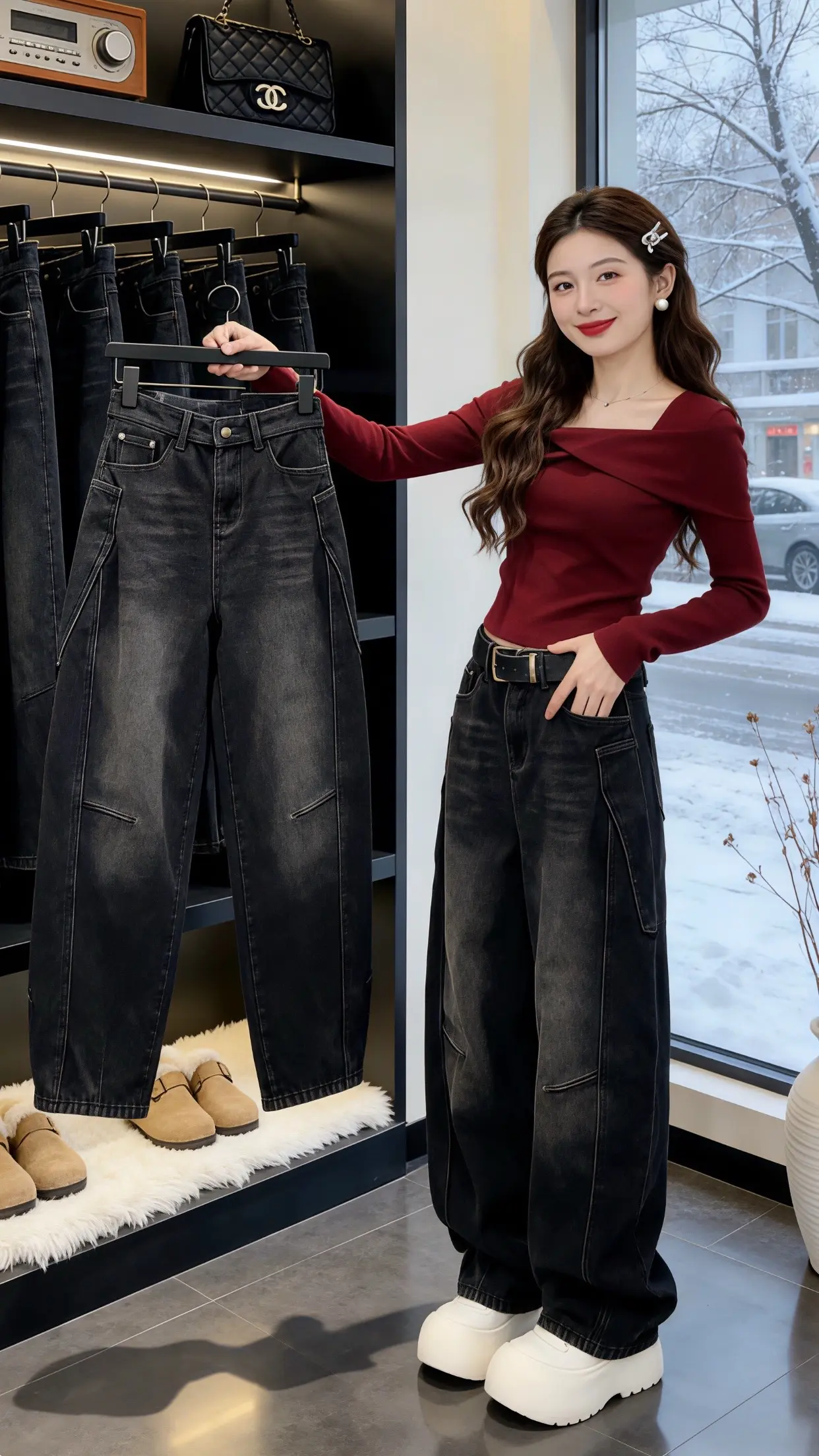 新年穿搭 显高显瘦显腿长 牛仔裤穿搭 过年穿什么 穿出自己的风格