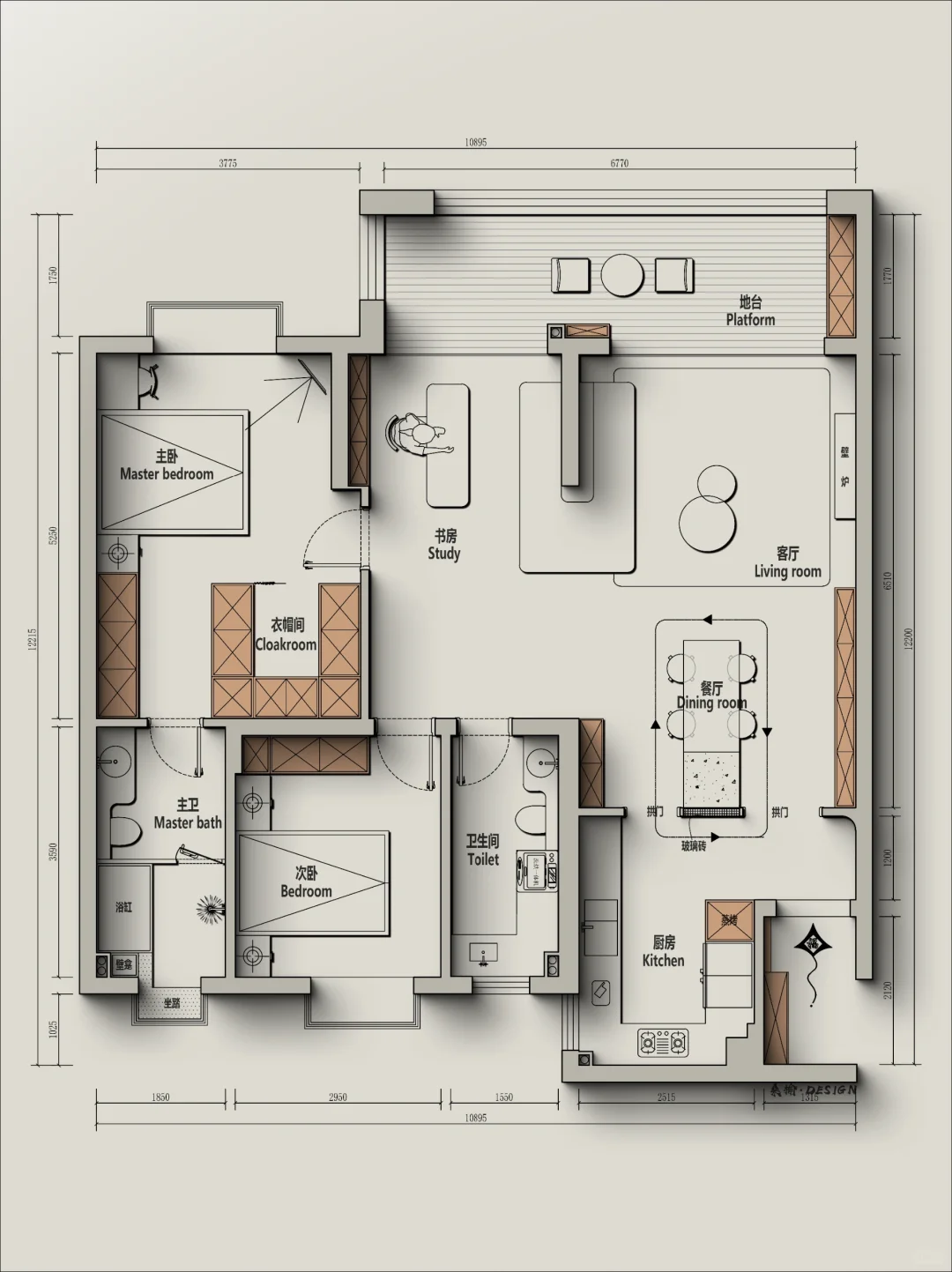 户型改造108m²｜就这个入户谁还能更法式