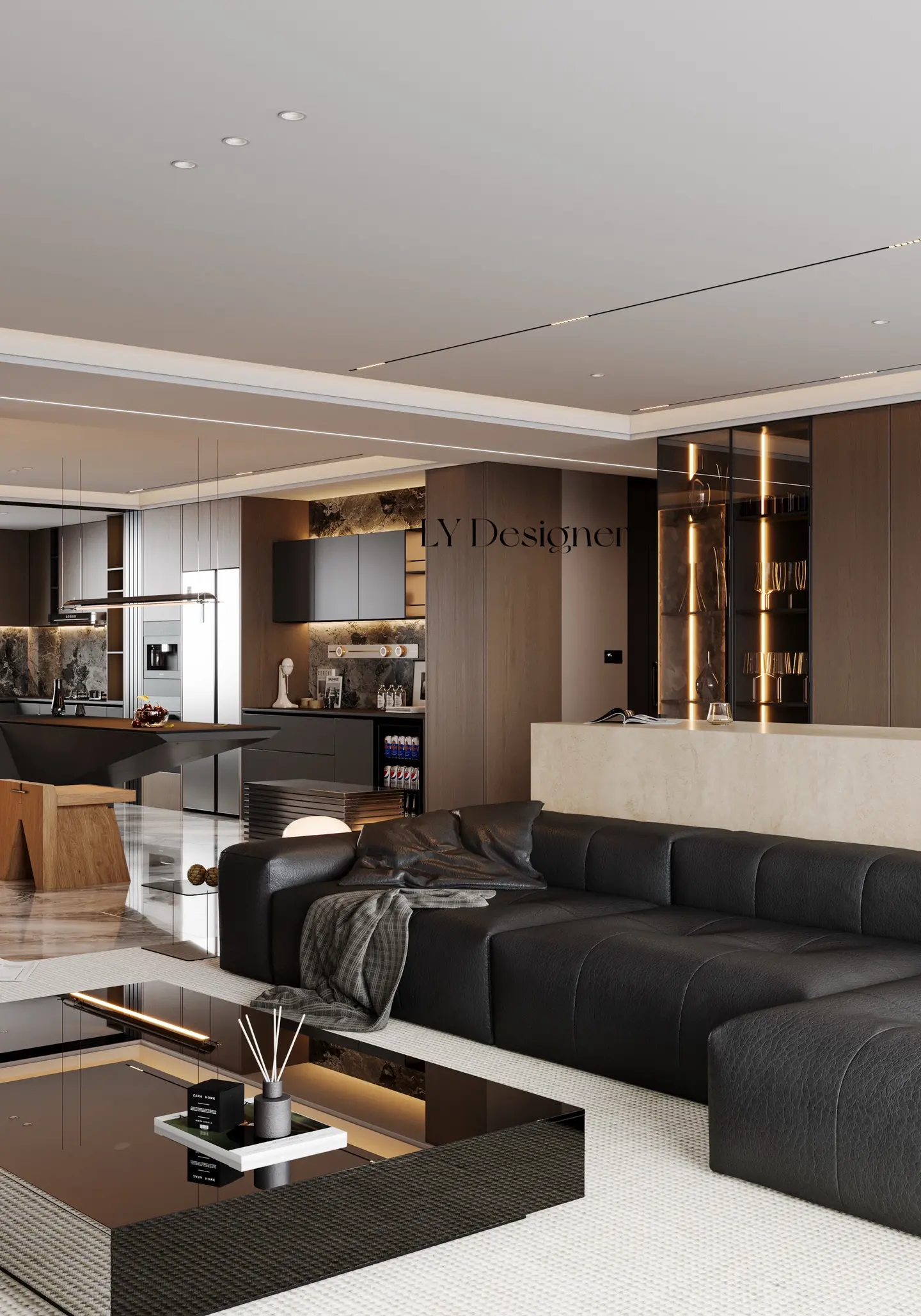 开间7.4米的“大宽厅”这样设计怎么样…！ 🛋️开间7.4米大客厅...