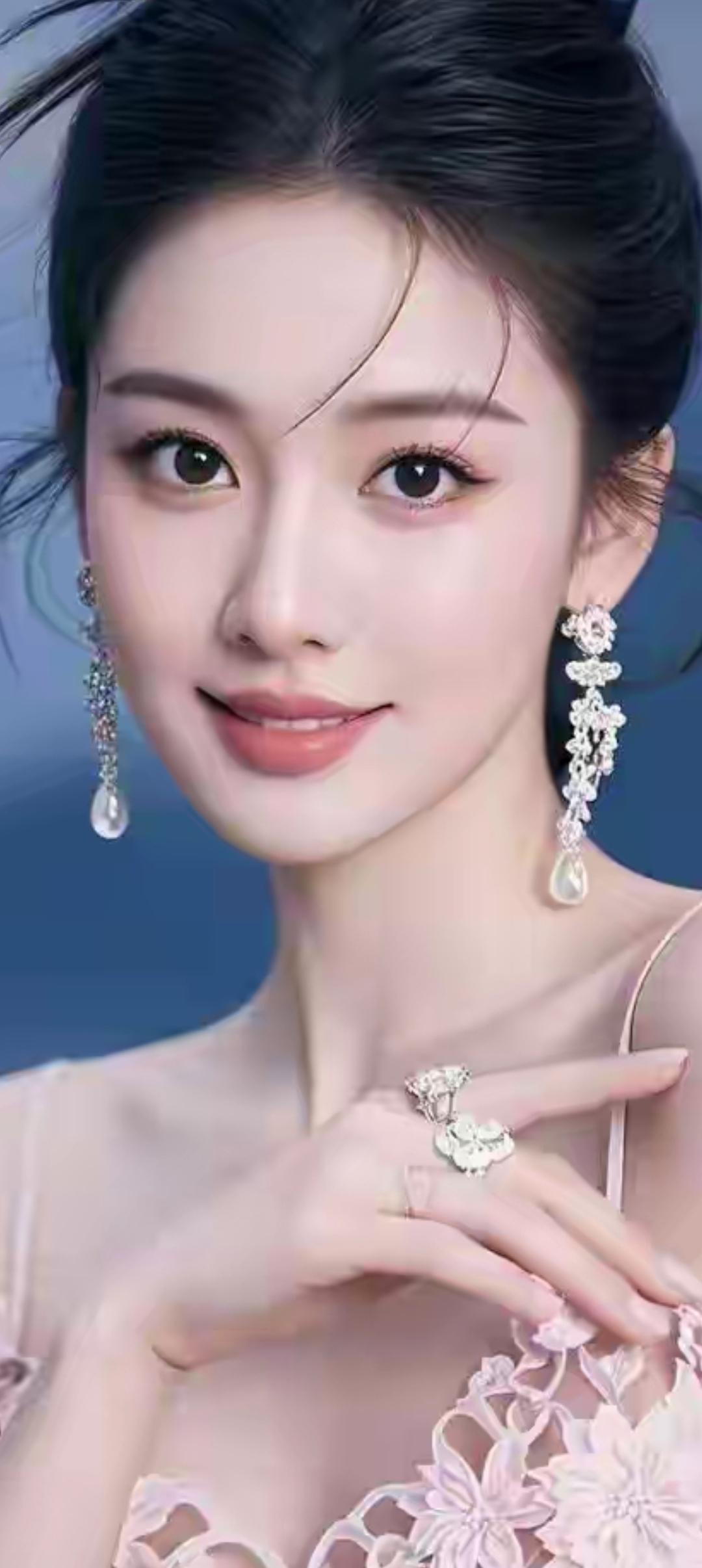 优雅气质，闪耀珠宝，梦幻蕾丝裙，完美女神！