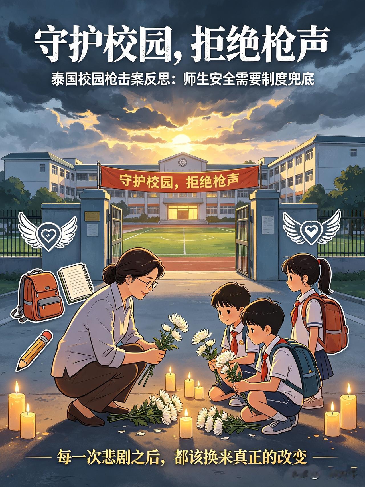 【泰国发生重大校园枪击案，行凶者仅14岁】
▲时间：8🈷️7日上午
▲地点：泰