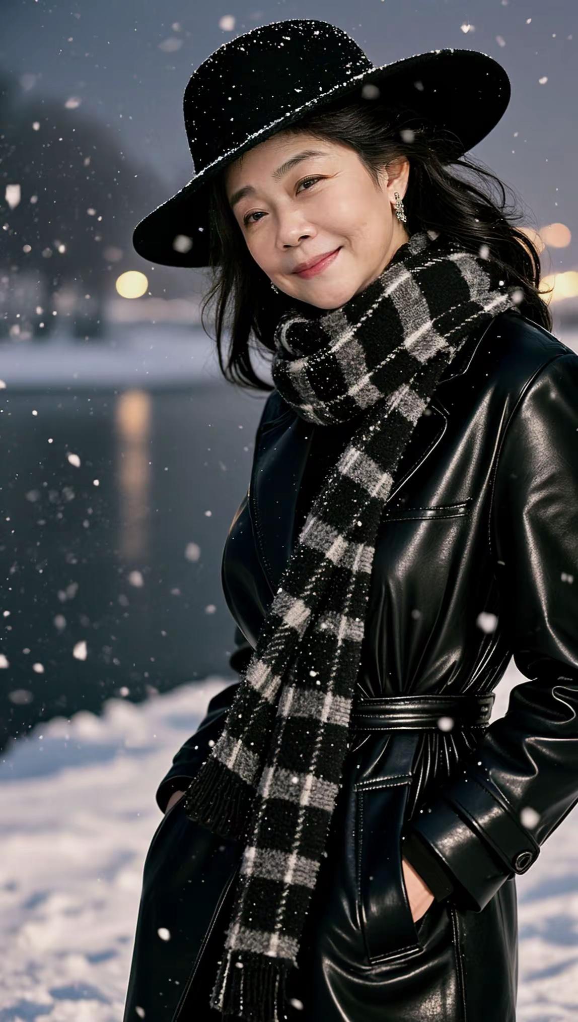 今日分享。AI雪夜氛围感写真ai创作