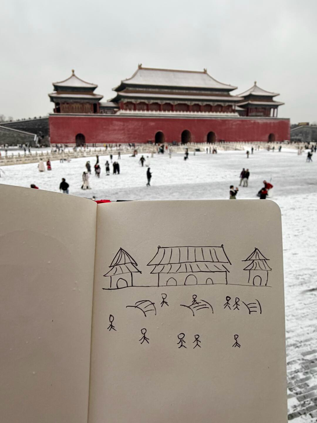 北京初雪，来故宫写生初雪太漂亮了❄️ 