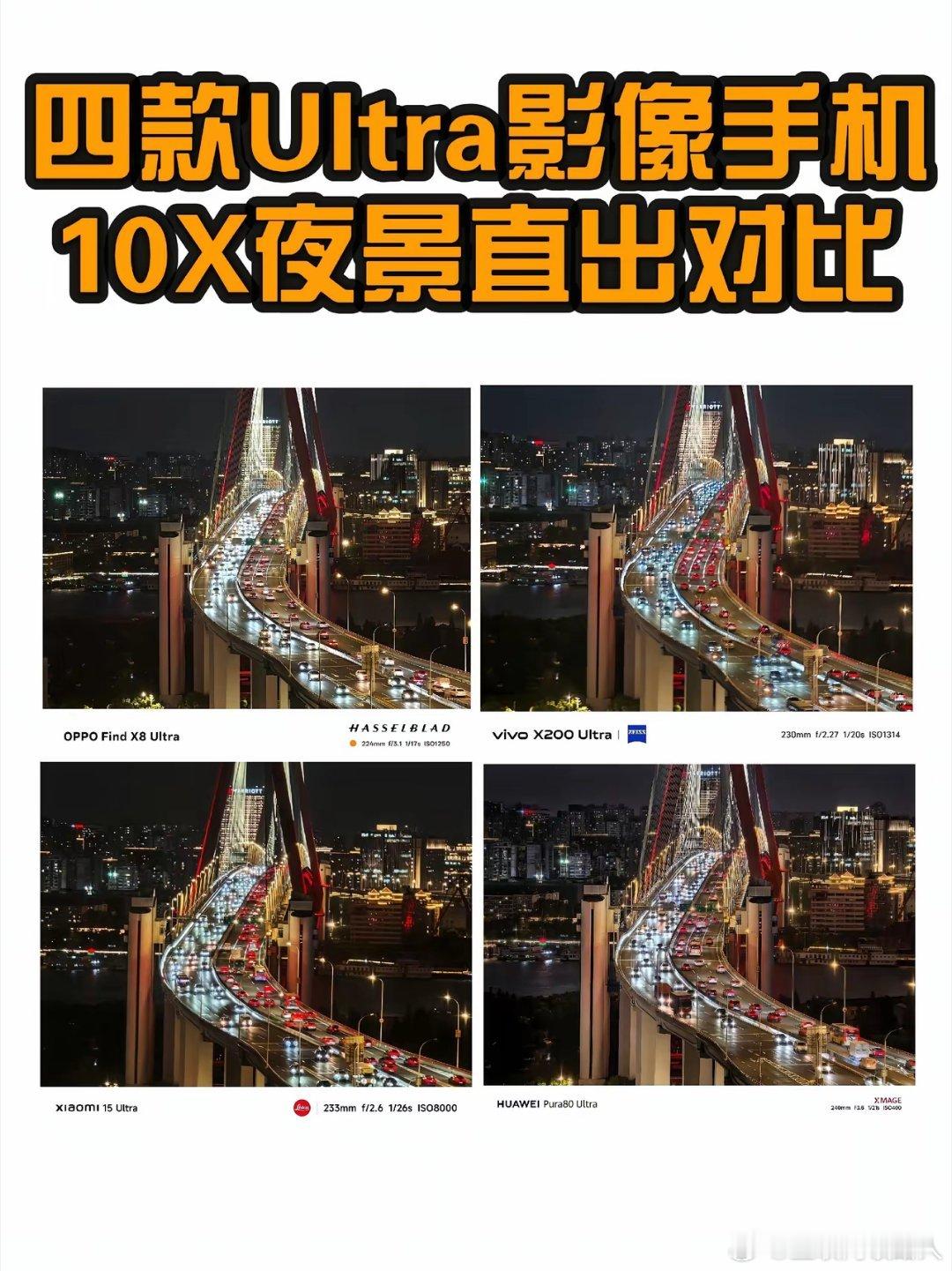 四款影像Ultra手机10X长焦夜景对比这次来看看四款影像旗舰Ultra的夜景较