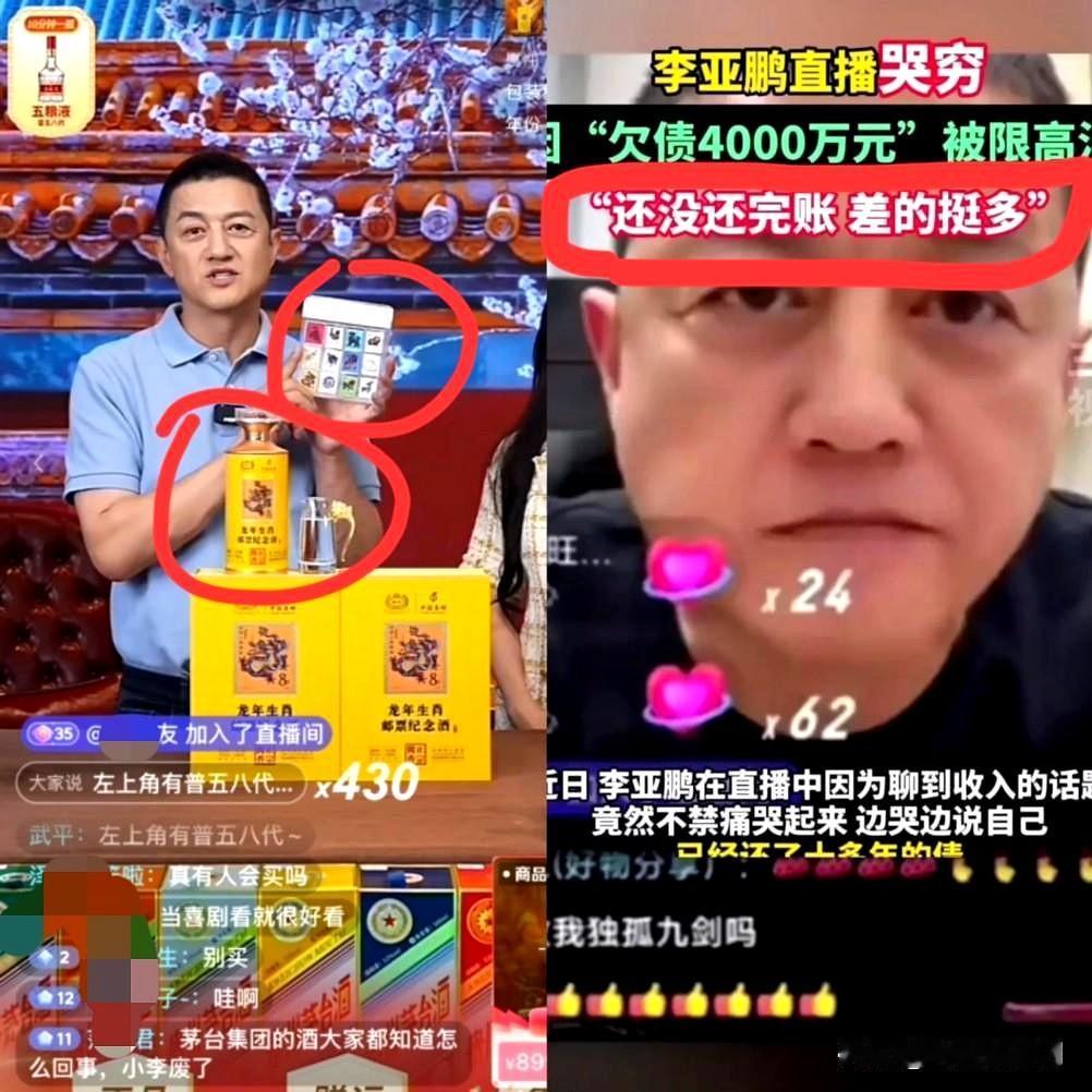 为啥罗永浩直播带货可以还6个亿，李亚鹏直播带货几千万却还不上？
因为李亚鹏就是有