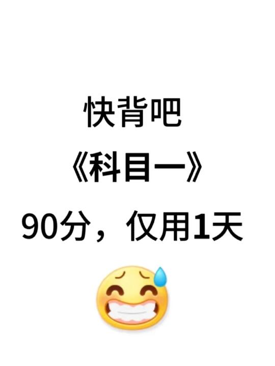 这十五页纸直接背，科目一根本不用愁！