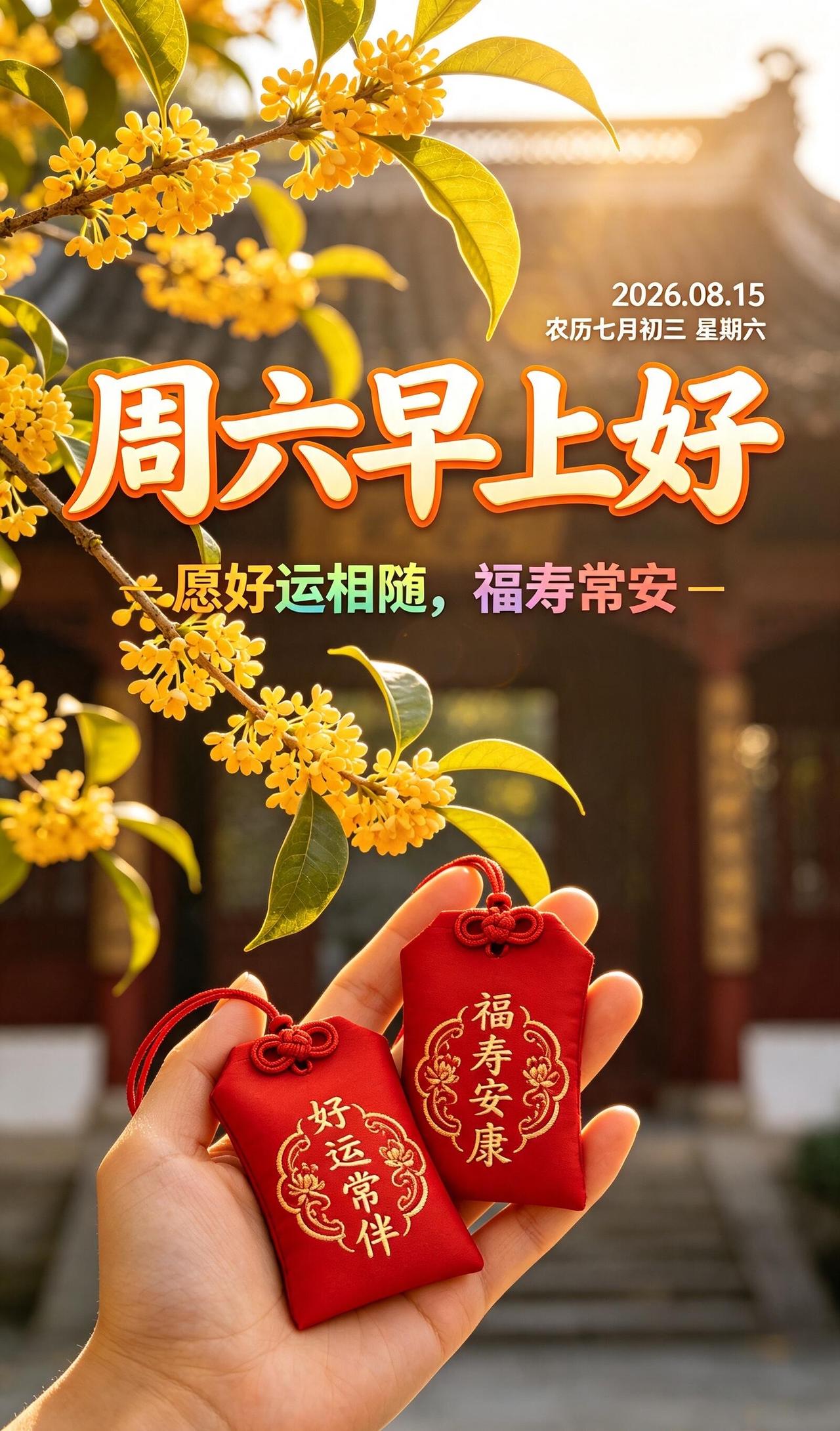 早安，愉快周六✨！8月中旬，夏将尽，秋将至，暑气慢慢退去。不用追赶工作日的节奏，