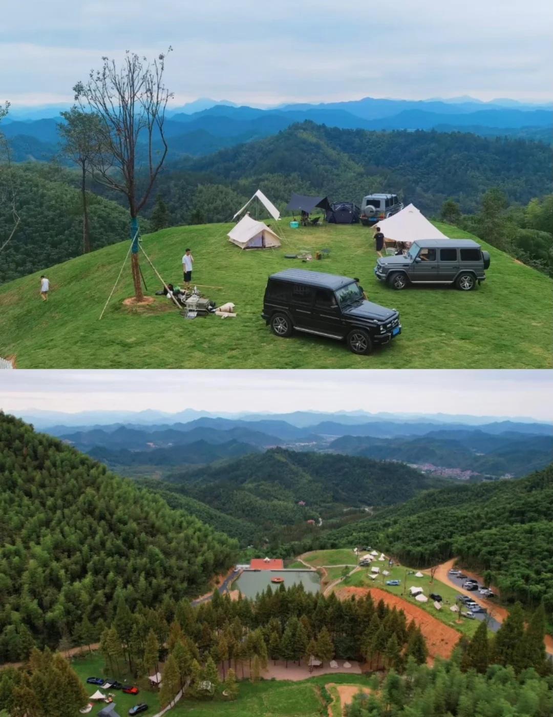 秋天露营 朋友该上山了～
秋高气爽的感觉最适合露营了，在安吉山上露营开车直达营位