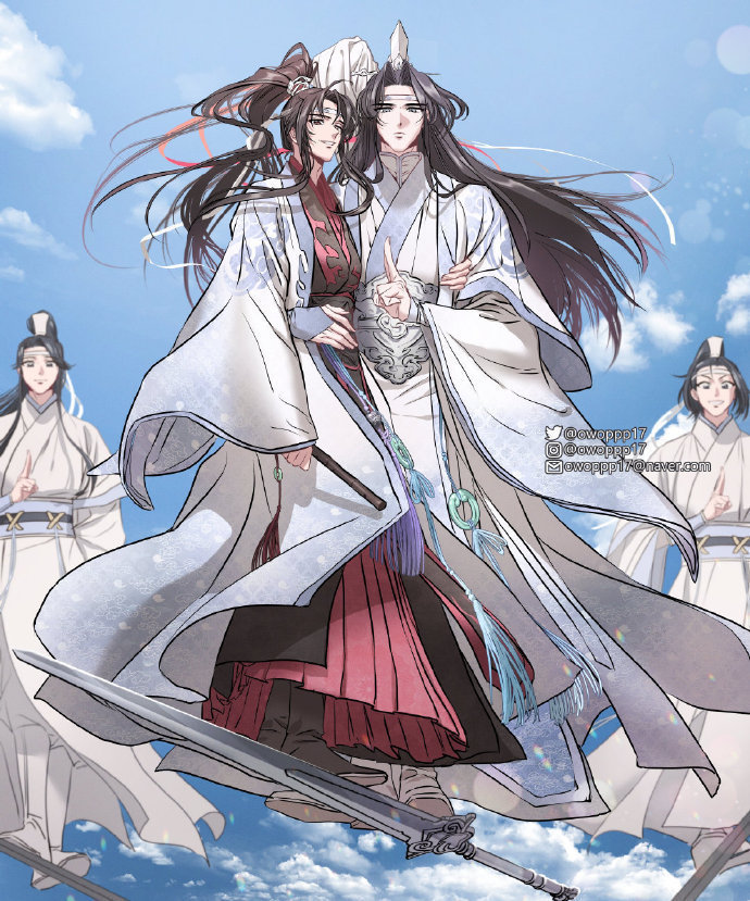 魔道祖师漫画御剑飞行，羡羡得意的小表情😏x：owoppp17 