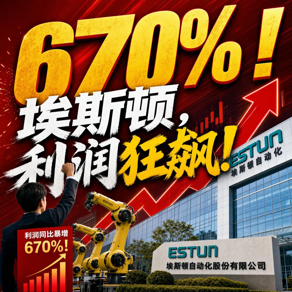 670%！埃斯顿净利润狂飙，但真相没那么简单。
很多人一看这数字，第一反应是这家