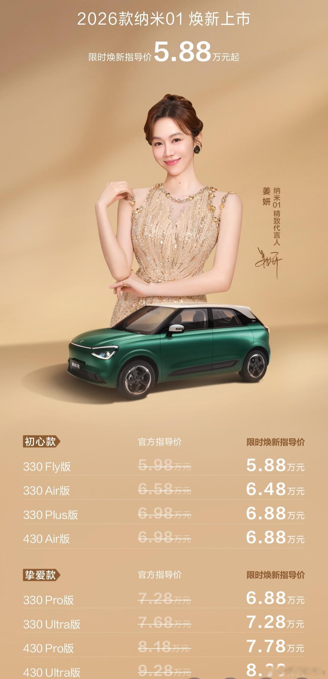 5.8万！300km级别纯电车，由2026款纳米01刷新了更低的指导价！ ​​​