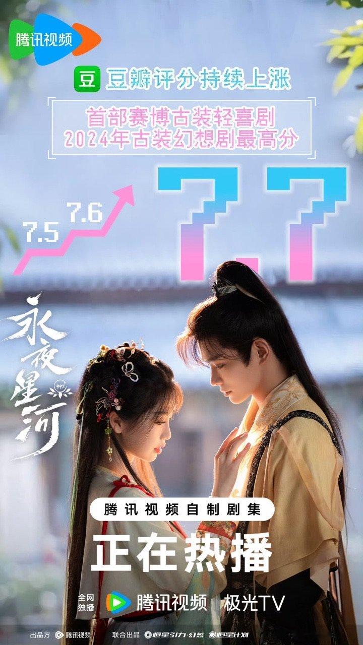 #娱乐[超话]##永夜星河的豆瓣评分又涨了##永夜星河豆瓣评分上涨7.7# 永夜