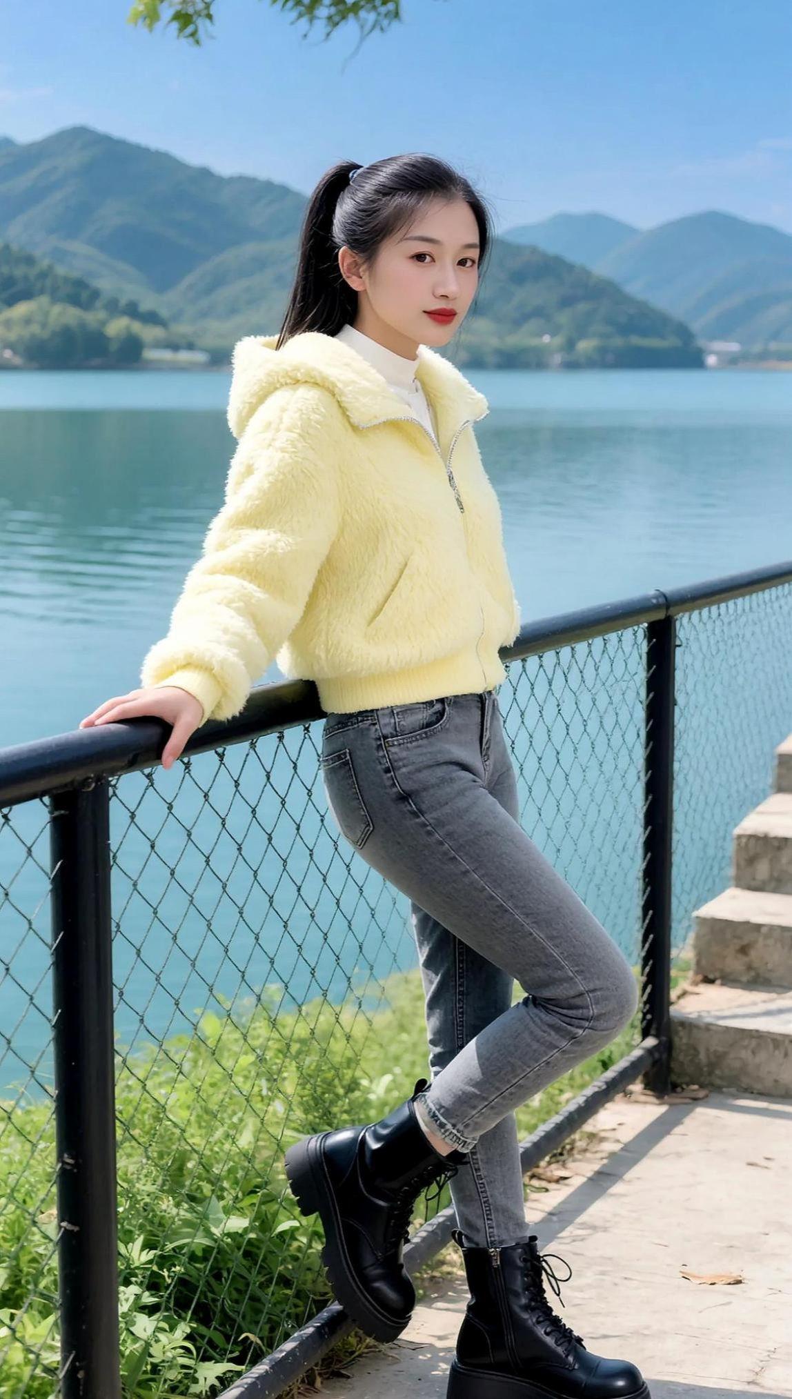 AI清新湖畔写真