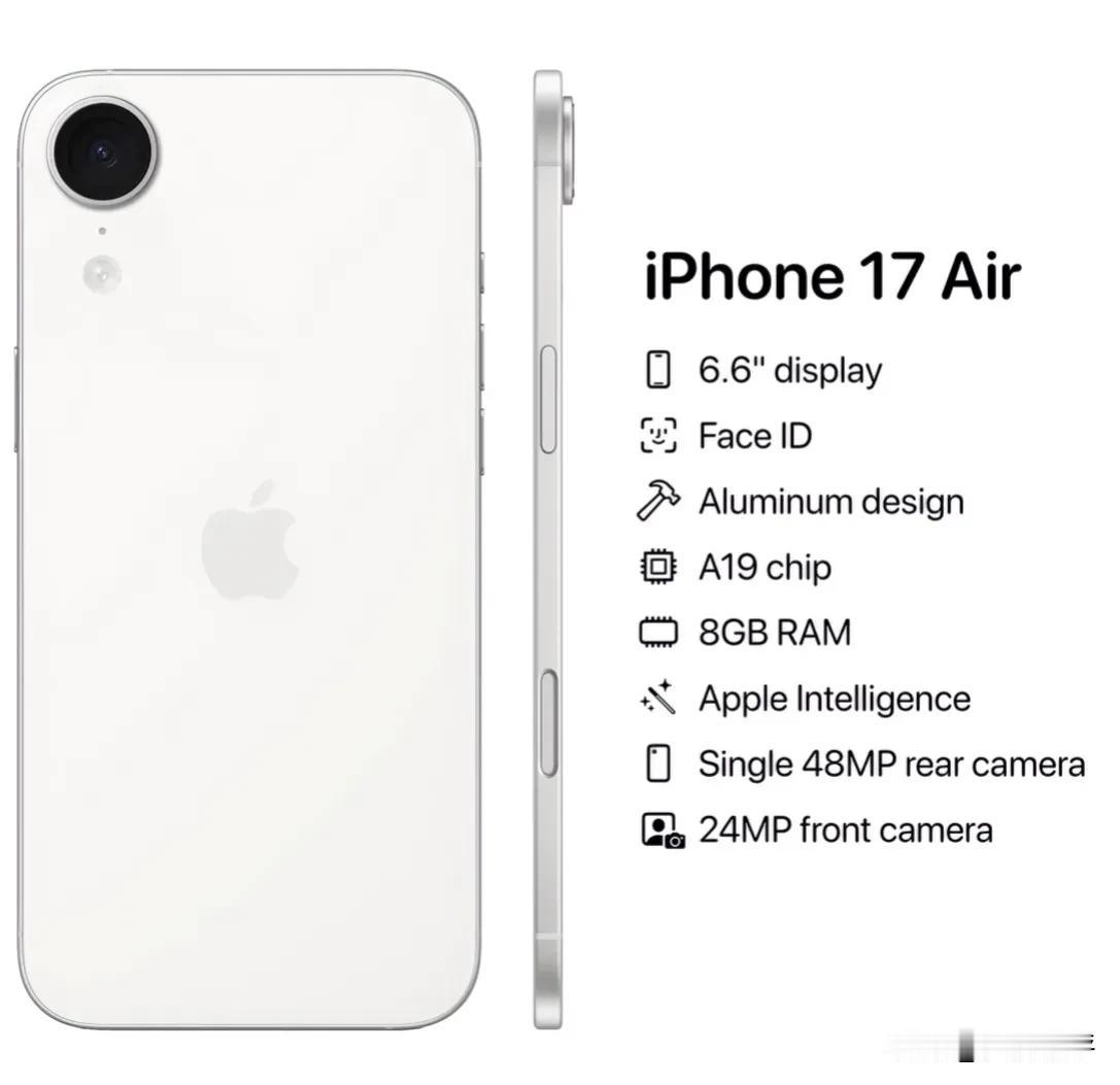 听说苹果明年可能要出iPhone 17 air机型：6.6英寸大小屏幕，A19处
