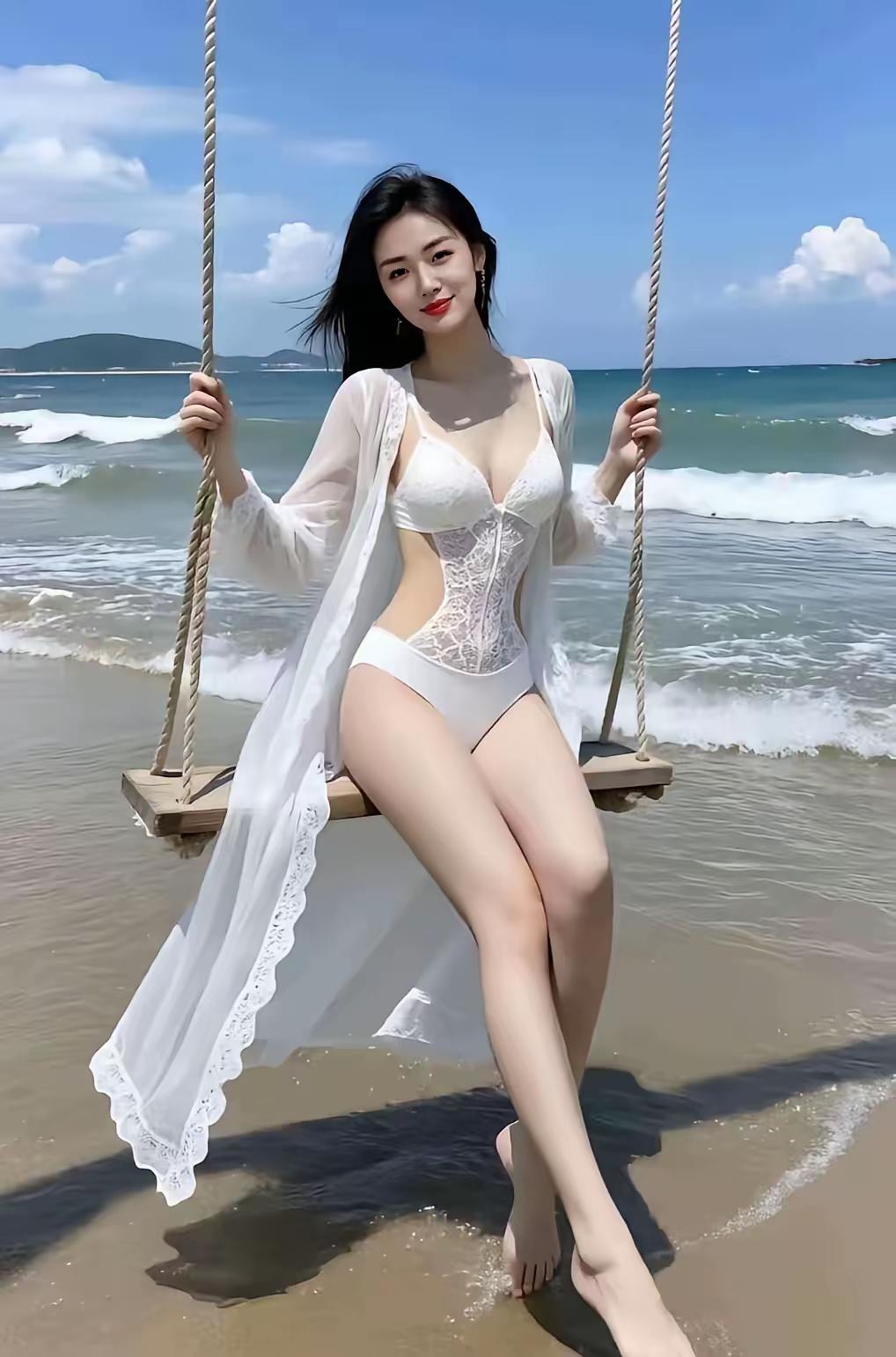 上联：薄日秋千娇笑荡，
下联：轻烟画舫软歌扬。
简析：薄日对轻烟、秋千对画舫、娇