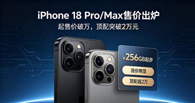 iPhone 18 Pro/Max售价出炉！起售价破万，顶配直接突破2万元