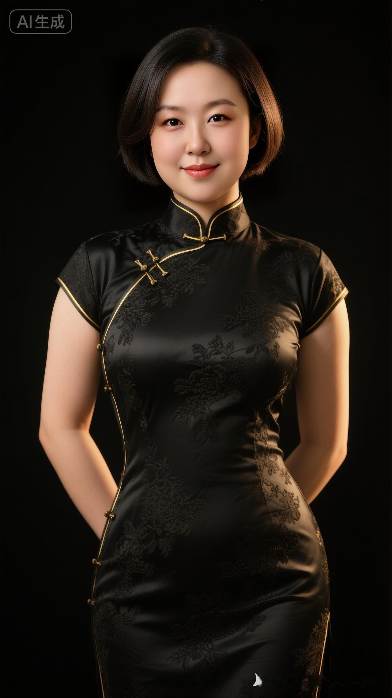 优雅黑裙，气质非凡，尽显东方韵味