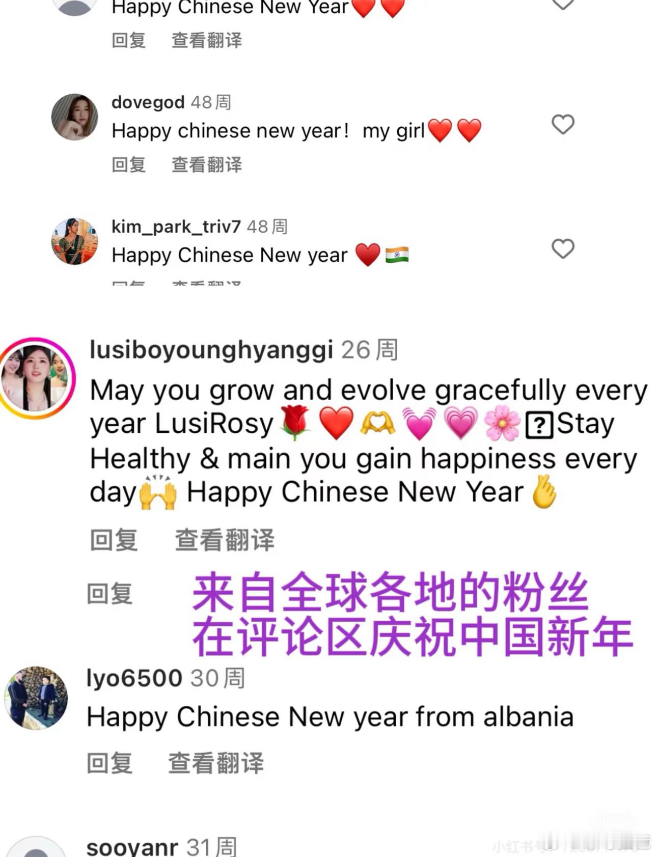 才发现赵露思每年在ins发布都是Chinese ny评论区的海外粉丝也很理智都在